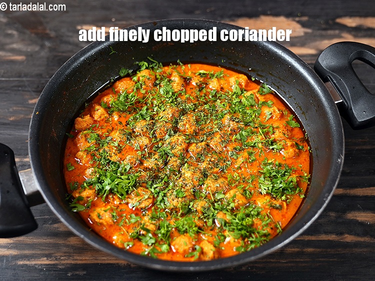 Step 31 – Add 2 tbsp finely chopped coriander and mix well.