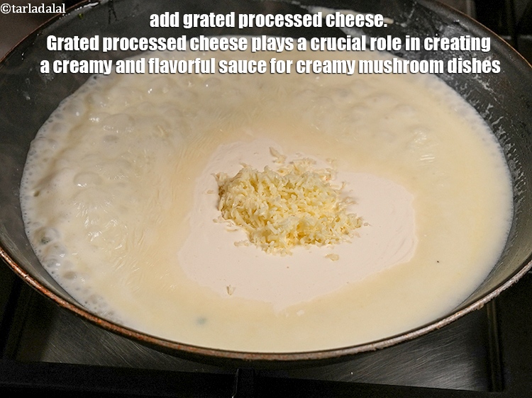 Step 32 – Add 2 tbsp <a href="https://www.tarladalal.com/glossary-grated-processed-cheese-868i">grated processed cheese</a>. Grated processed cheese plays a crucial role in …