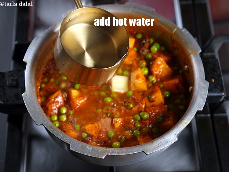 Step 31 – Add &frac34; cup hot water.