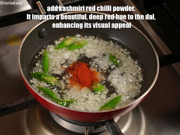 Step 31 – Add &frac14; tsp <a href="https://www.tarladalal.com/glossary-kashmiri-red-chilli-powder-kashmiri-mirch-powder-2684i">kashmiri red chilli powder</a>. It imparts a beautiful, deep red hue …