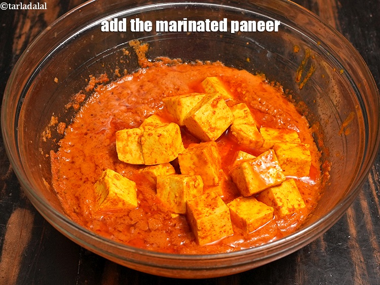 Step 31 – Add the marinated paneer.