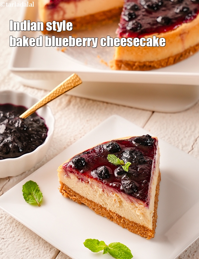 Step 31 – Cut into 10 equal wedges and serve the <strong>eggless blueberry cheesecake recipe | Indian style …