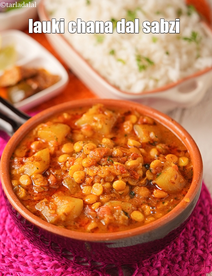 Step 32 – Serve <strong>dudhi and chana dal sabzi | lauki chana dal sabzi | bottle gourd chana …