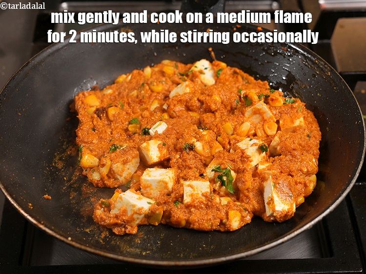 Step 31 – Mix gently and cook on a medium flame for 2 minutes, while stirring occasionally.