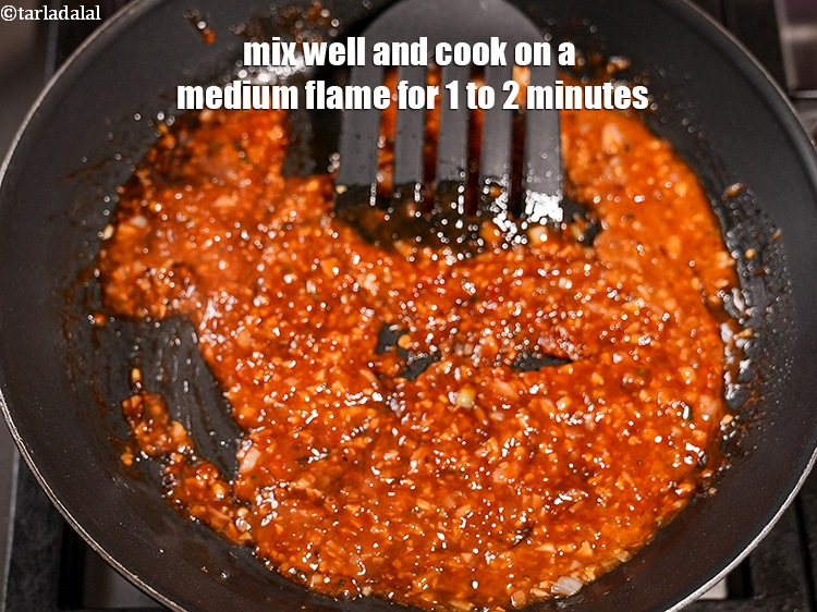 Step 30 – Mix well and cook on a medium flame for 1 to 2 minutes, while stirring …