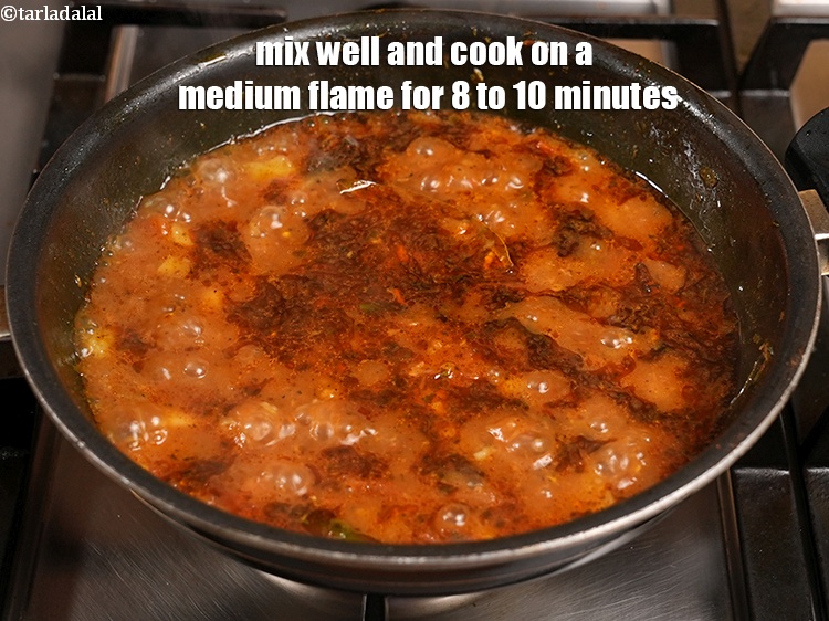 Step 31 – Mix well and cook on a medium flame for 8 to 10 minutes, while stirring …