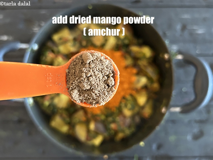 Step 32 – Add&nbsp;<meta charset="UTF-8" />2 tsp&nbsp;<a href="glossary-dried-mango-powder-amchur-powder-148i">dried mango powder (amchur)</a>.