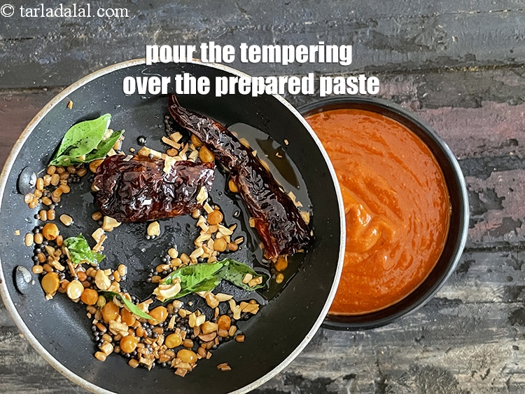 Step 31 – <meta charset="UTF-8" />Pour the tempering over the prepared paste.