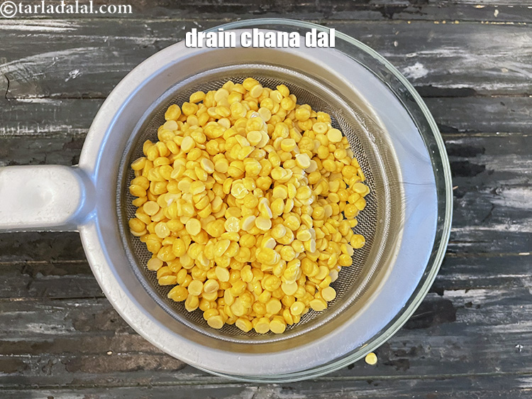 Step 8 – Drain chana dal.