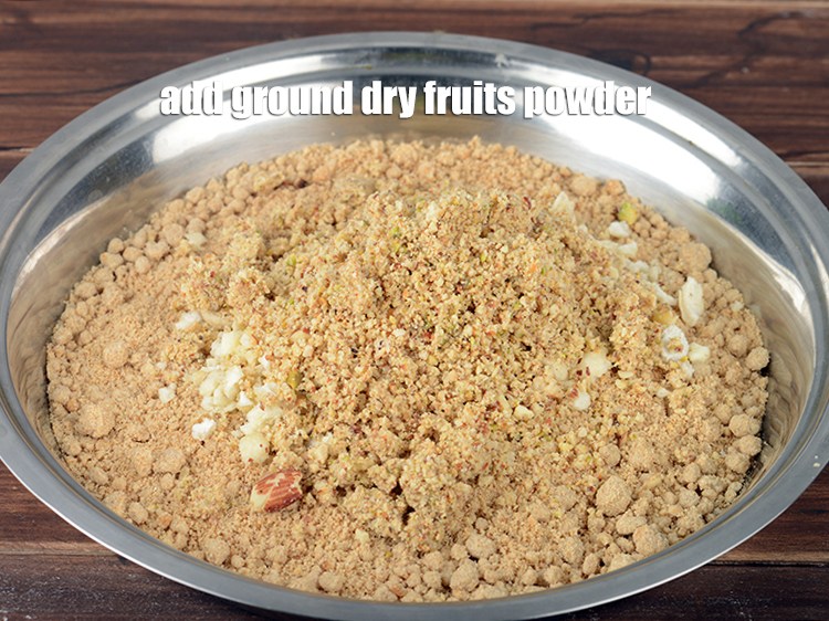 Step 31 – Add the ground dry fruits powder.