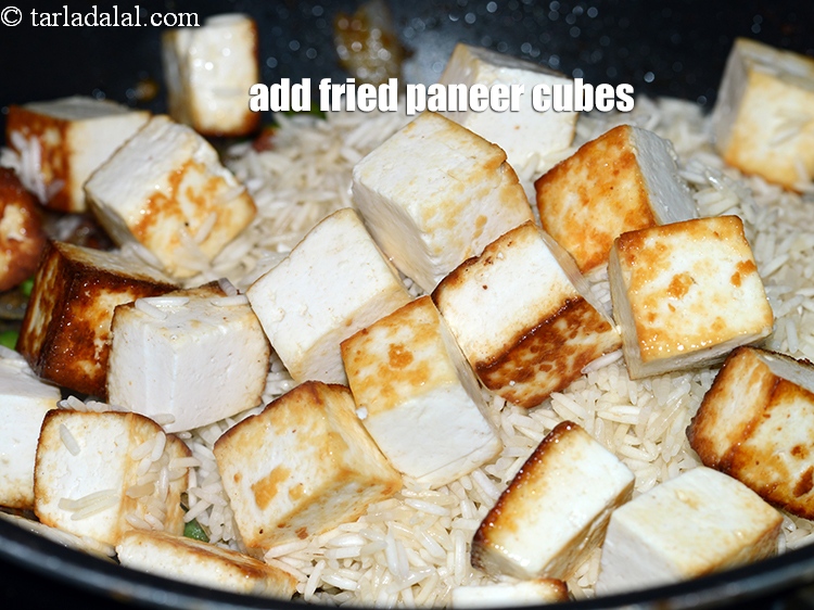 Step 31 – Add fried paneer cubes.
