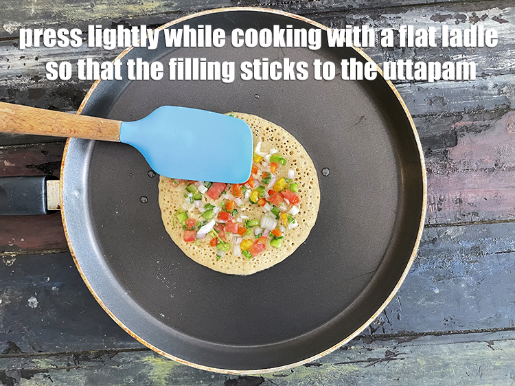 Step 35 – Press it lightly using a flat ladle.