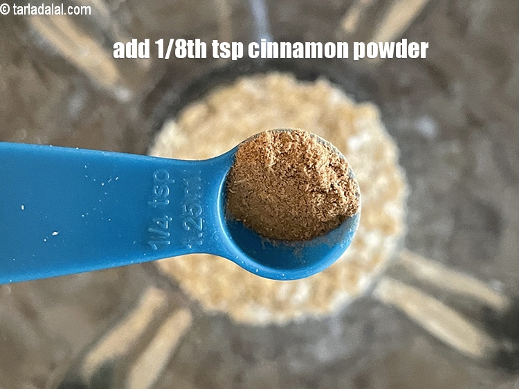 Step 5 – Add 1/8&nbsp;th tsp cinnman powder. This will flavour the oatmilk and give it a lovely …