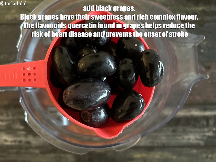 Step 6 – Add&nbsp;<meta charset="UTF-8" />2 cups&nbsp;<a href="glossary-black-grapes-kale-angoor-149i">black grapes</a>.&nbsp;Carrots bring natural sweetness and a slightly earthy taste to …