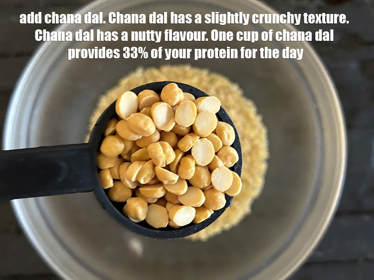 Step 33 – Add&nbsp;<!--%3Cmeta%20charset%3D%22UTF-8%22%20%2F%3E-->1 tbsp&nbsp;<a href="glossary-chana-dal-split-bengal-gram-285i">chana dal (split bengal gram)</a>.&nbsp;Chana dal has a slightly crunchy texture, which adds …