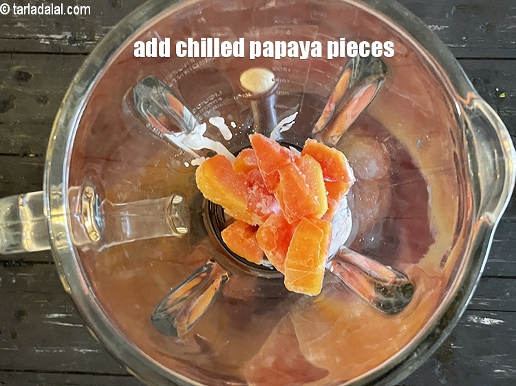 Step 6 – Add&nbsp;<meta charset="UTF-8" />2 cups&nbsp;chilled <a href="glossary-papaya-papita-pawpaw-557i">papaya</a>&nbsp;pieces. Use ripe papaya which is sweet. We have not …