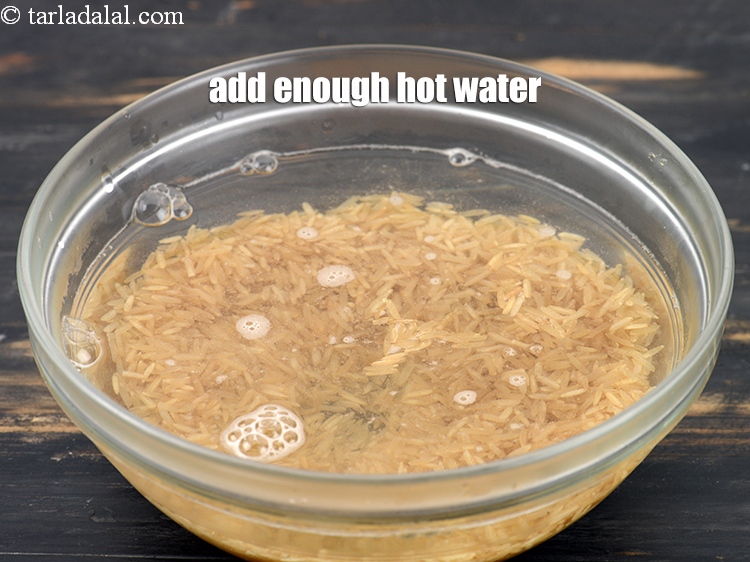 Step 5 – Add enough hot water.