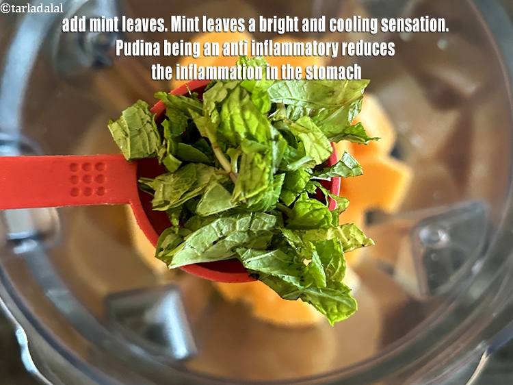 Step 13 – Add&nbsp;<meta charset="UTF-8" />3 tbsp&nbsp;chilled and finely&nbsp;<a href="glossary-chopped-mint-788i">chopped mint leaves (phudina)</a>. Mint leaves bring a bright, …