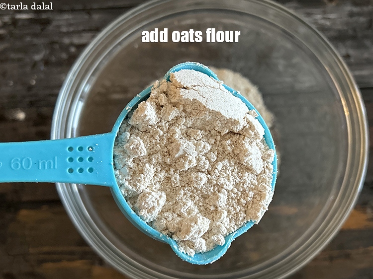 Step 4 – Add 1/2 cup oats flour.