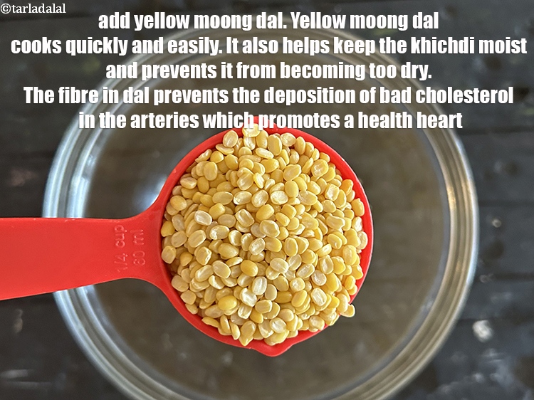 Step 6 – <html><head></head><body><p>Add&nbsp;1/4 cup&nbsp;<a href="glossary-yellow-moong-dal-split-yellow-gram-peeli-moong-dal-488i">yellow moong dal (split yellow gram)</a>.&nbsp;Yellow moong dal cooks quickly and easily, which …