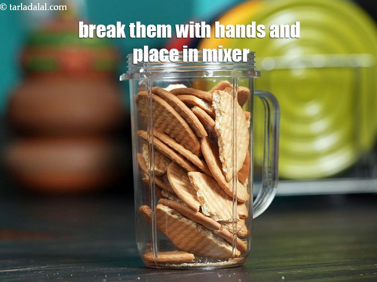 Step 4 – Break them roughly with hands and place in a mixer jar.&nbsp;