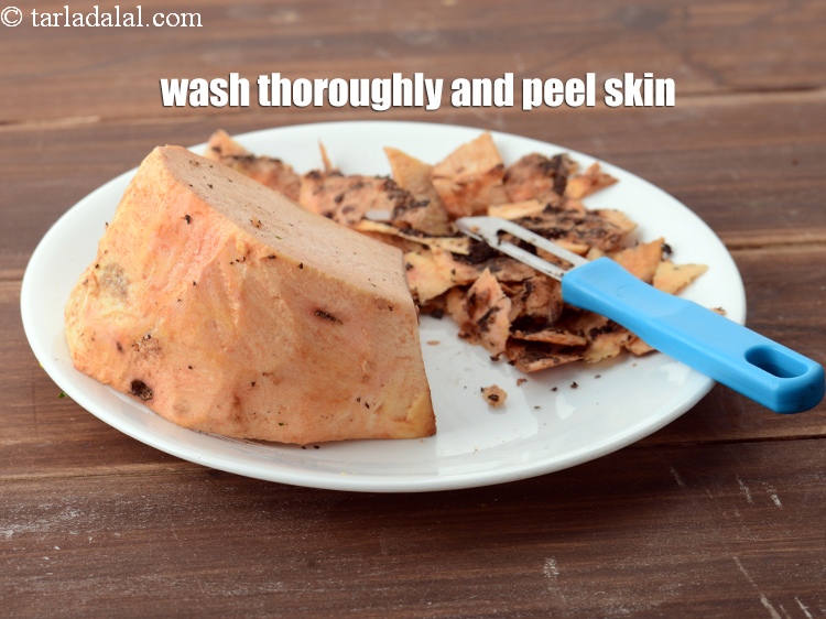 Step 4 – Wash it thoroughly and peel the skin.