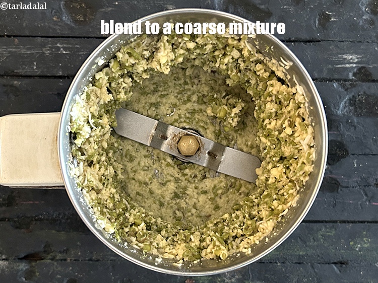 Step 6 – Blend to a coarse mixture.