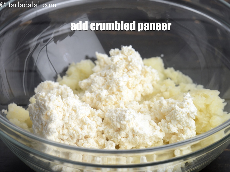 Step 4 – Add 1/2 cup&nbsp;<a href="https://www.tarladalal.com/glossary-crumbled-paneer-997i">crumbled paneer (cottage cheese)</a>.