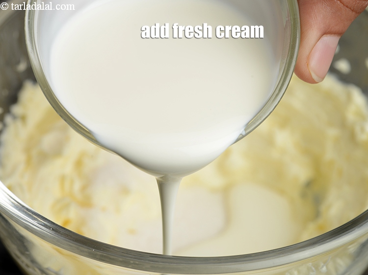 Step 4 – Add 1 tbsp <a href="https://www.tarladalal.com/glossary-fresh-cream-1877i">fresh cream</a>.