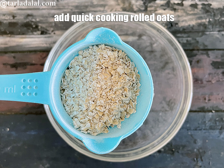 Step 4 – Add&nbsp;<!--%3Cmeta%20charset%3D%22UTF-8%22%20%2F%3E-->1/4 cup&nbsp;<a href="glossary-quick-cooking-rolled-oats-rolled-oats-547i">quick cooking rolled oats</a>.