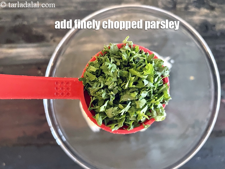 Step 12 – Add&nbsp;<meta charset="UTF-8" />2 tbsp&nbsp;finely&nbsp;<a href="glossary-chopped-parsley-793i">chopped parsley</a>.