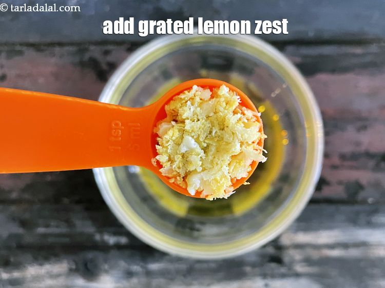 Step 4 – Add finely grated lemon zest / lemon rind.
