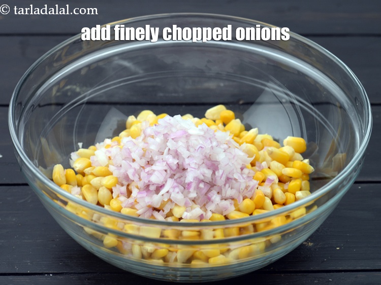Step 4 – Add &frac14; cup finely&nbsp;<a href="https://www.tarladalal.com/glossary-chopped-onions-722i">chopped onions</a>. You can also use sliced onions.