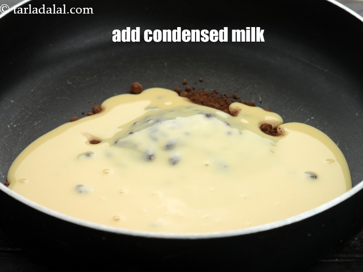 Step 4 – Add 1/2 cup <a href="https://www.tarladalal.com/glossary-condensed-milk-672i">condensed milk</a>.