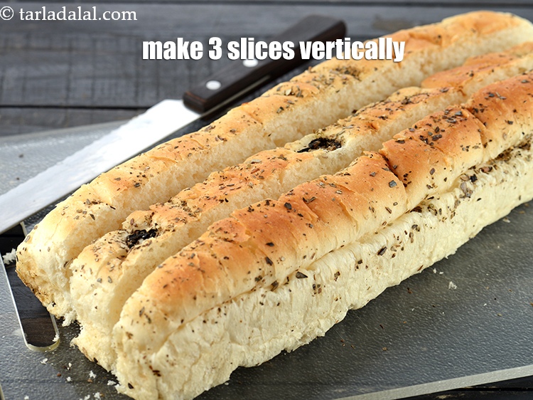 Step 4 – Make 3 slices vertically using a sharp knife.&nbsp;