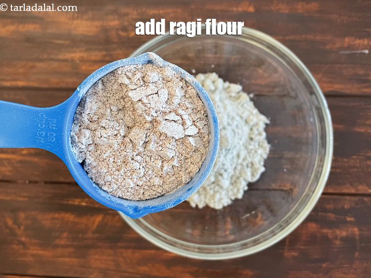 Step 10 – Add&nbsp;<meta charset="UTF-8" />1/3 cup&nbsp;<a href="glossary-ragi-flour-nachni-flour-nachni-ka-atta-red-millet-flour-1115i">ragi (nachni / red millet) flour</a>.&nbsp;<meta charset="UTF-8" />One cup of whole …