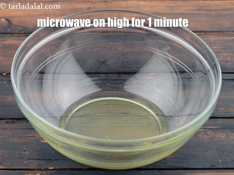 Step 4 – Microwave on high for 1 minute. The ghee will melt.