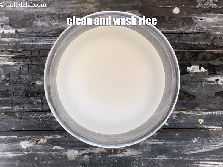 Step 6 – Clean and wash the rice.