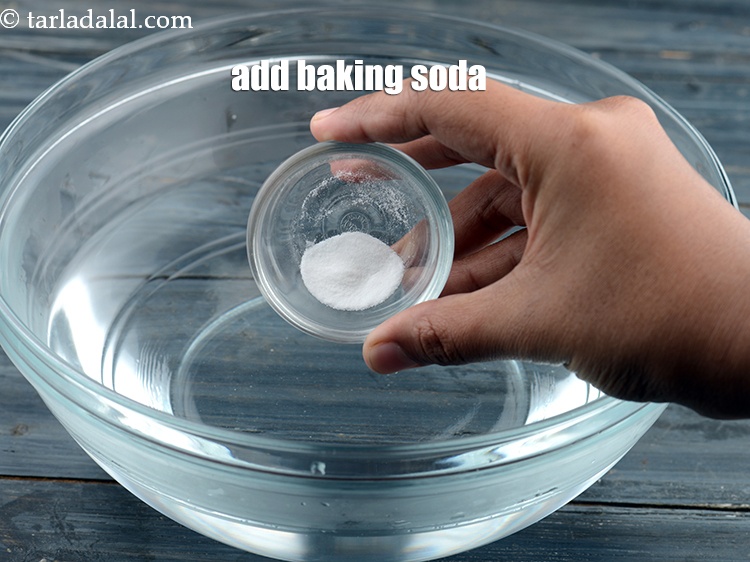 Step 4 – Add a pinch of <a href="https://www.tarladalal.com/glossary-baking-soda-soda-bi-carb-615i">baking soda</a>.