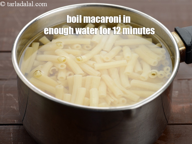 Step 4 – Boil macaroni in enough water on a medium flame for 12 minutes, while stirring occasionally. …