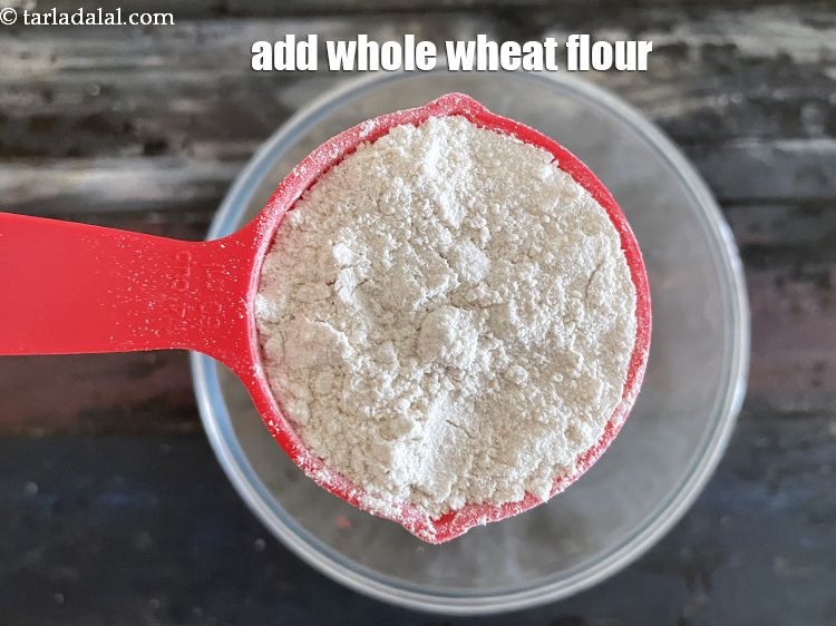 Step 6 – Add 1/4 cup whole wheat flour.