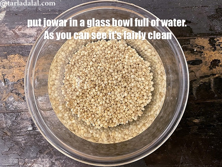 Step 4 – <meta charset="UTF-8" /> Put <strong>1/4 cup whole jowar</strong> in a glass bowl full of water. …