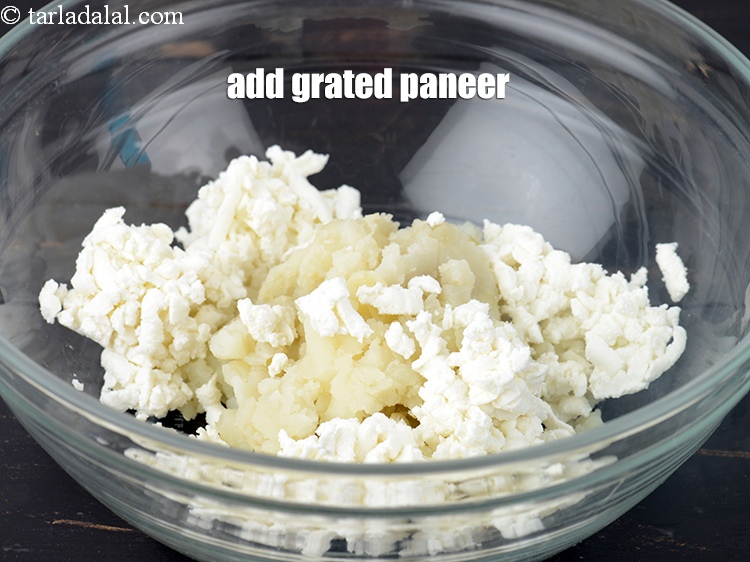 Step 4 – Add 1/2 cup <a href="https://www.tarladalal.com/glossary-grated-panee-1003i">grated paneer (cottage cheese)</a>.