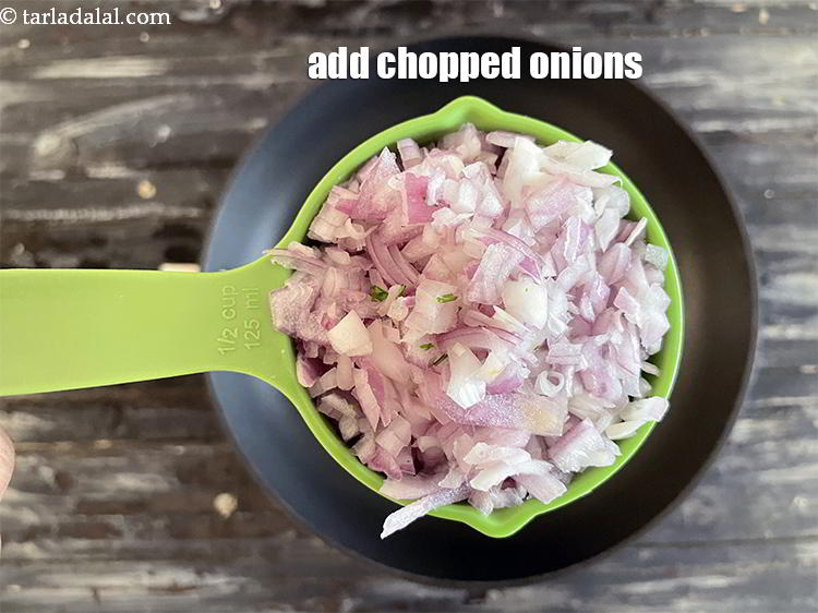 Step 4 – Add&nbsp;<meta charset="UTF-8" />1/2 cup&nbsp;finely&nbsp;<a href="glossary-chopped-onions-722i">chopped onions</a>.