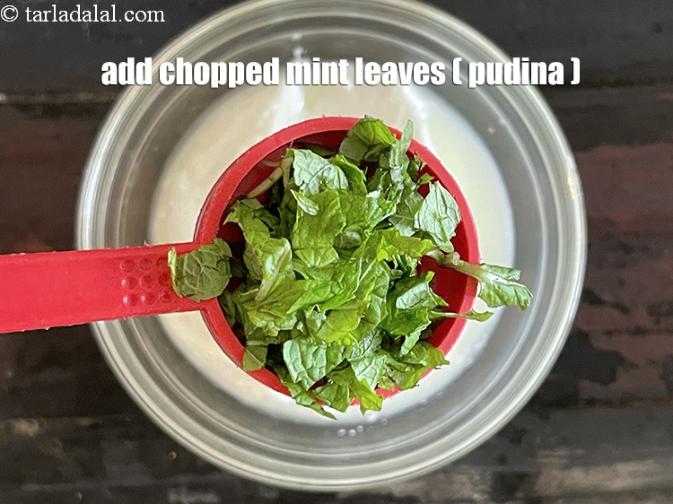 Step 13 – Add&nbsp;<meta charset="UTF-8" />2 tbsp&nbsp;<a href="glossary-chopped-mint-788i">chopped mint leaves (phudina)</a>.