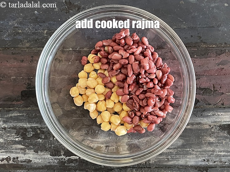 Step 29 – Add cooked rajma.