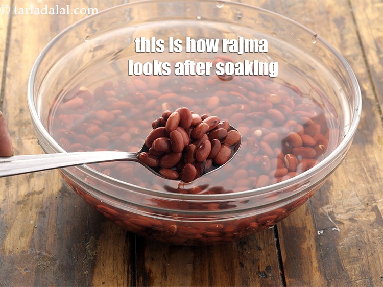 Step 4 – This is how the rajma looks after being soaked.