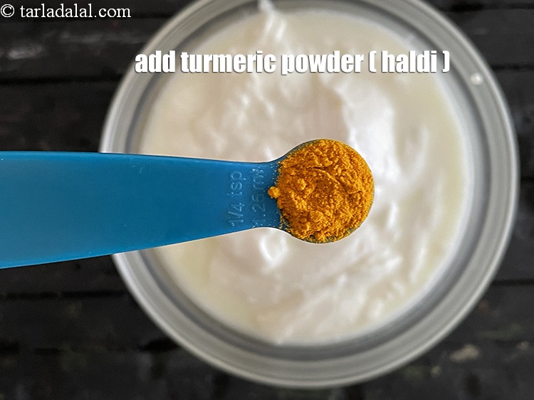 Step 4 – Add&nbsp;<meta charset="UTF-8" />1/2 tsp&nbsp;<a href="glossary-turmeric-powder-haldi-645i">turmeric powder (haldi)</a>.