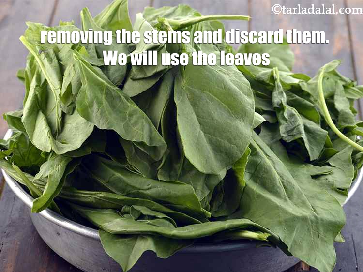 Step 4 – <meta charset="UTF-8" />Removing the stems and discard them. We will use the leaves.&nbsp;