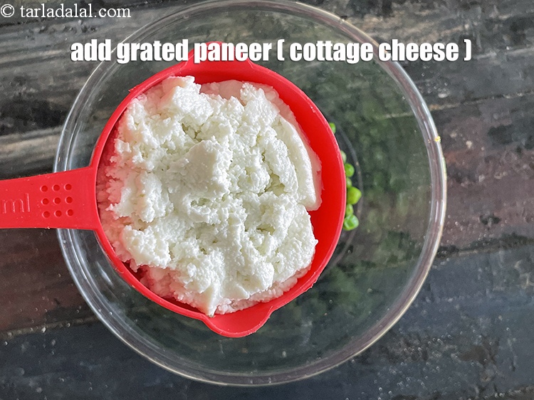 Step 4 – Add&nbsp;<meta charset="UTF-8" />1&nbsp;cup&nbsp;<a href="glossary-grated-panee-1003i">grated paneer (cottage cheese)</a>.